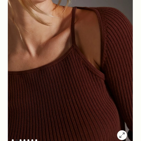 Anthropologie Ribbed Cutout Sweater - Picture 2 of 7